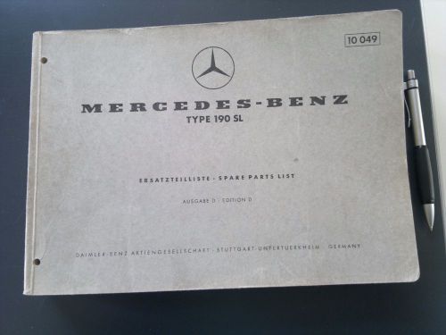 Mercedes-benz 190 sl ersatzteilliste - spare parts list edition d