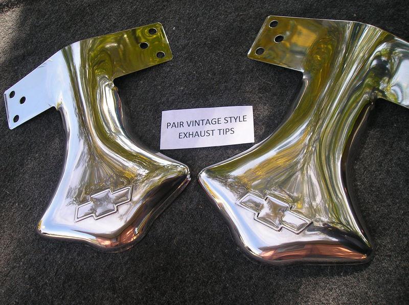 New pair stainless steel exhaust bowtie tips for the 37 38 39 40 41 chevrolet !