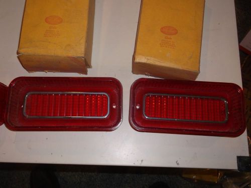 1969 chevrolet biscayne-bel air--stop-tail lamp lens--lot of-2- oem 5961185