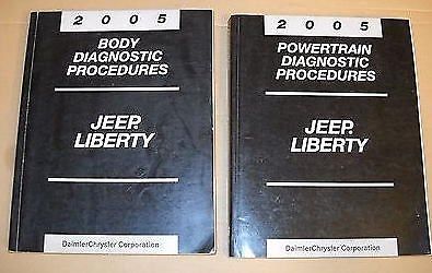 Set of 3 2005 jeep liberty factory body chassis powertrain diagnostics manual