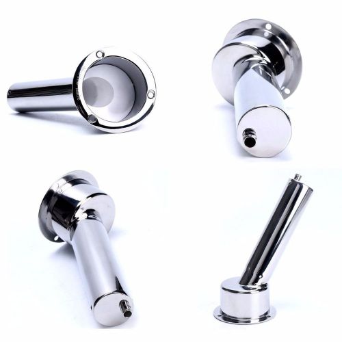 2pcs rod&amp;cup holder combination stainless with round top-open atbottom 30 degree