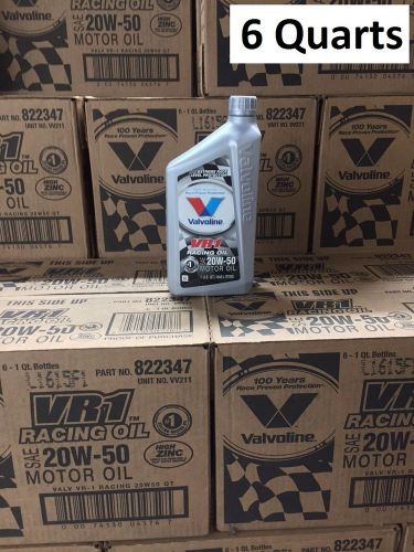Valvoline vr1 oil 20w50 weight vv211 (6 quarts) expedited