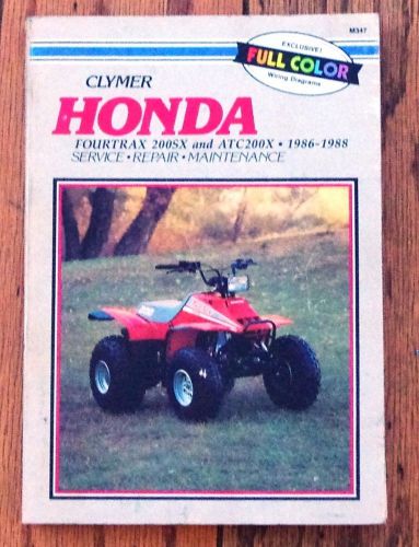 1986 to 1988 honda fourtrax 200sx and atc 200x clymer owners manual