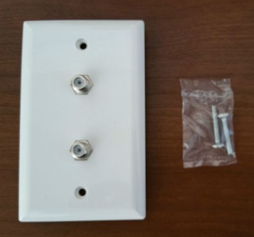 Steren 2 socket tv faceplate wall plate f81 coaxial ivory (white)
