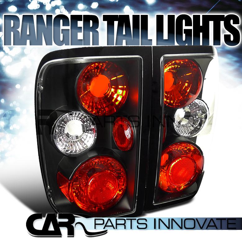1993-1997 ford ranger black housing clear altezza tail lights rear lamp