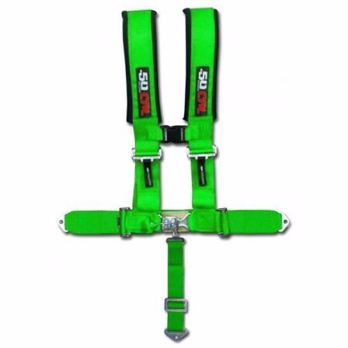 Green racing harness seat belt 5 point 2" ford chevy dodge drag race car truck