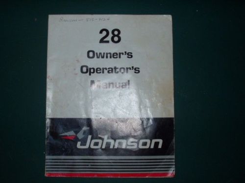 Johnson omc evinrude outboard motor owner"s manual 28 hp 1970s- 1990