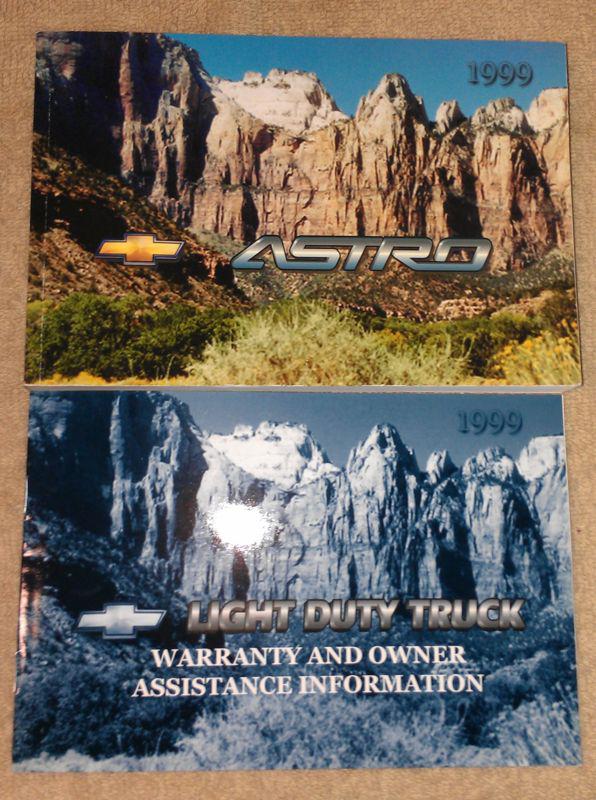 1999 chevrolet astro owner manual with warranty and assistance book - nice