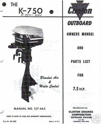 Clinton k750, parts list,manual,parts in my store