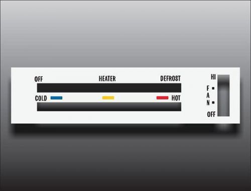 1970-1981 pontiac firebird non-ac white heater control switch overlay hvac