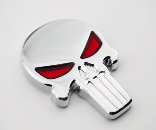 Motorcycle metal 3d chrome skull punisher fuel tank badge fairing decal sticker