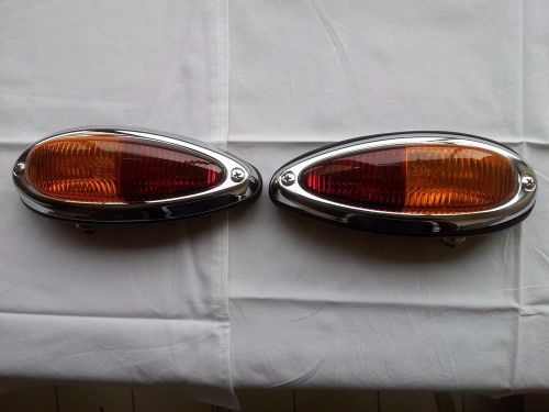 Porsche 356 nos tail light set euro version red amber