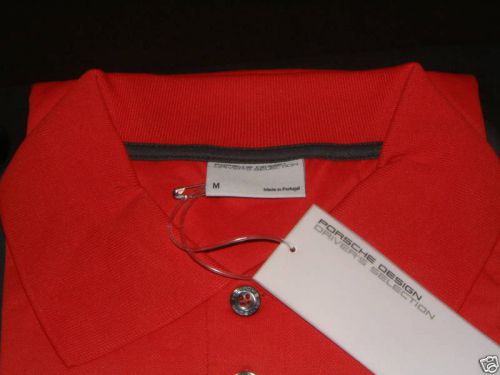 Porsche design selection's nos red polo shirt usa size m, euro size l. nibwt