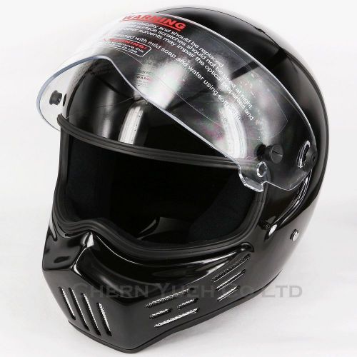 Fiberglass motorcycle full face helmet outlaw bandit style black dot x-large xl