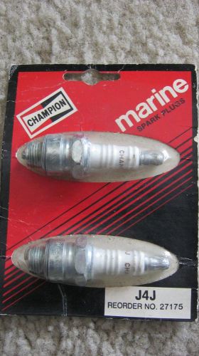 2 new champion j4j marine spark plugs mercury waterfcraft outboard engine boat