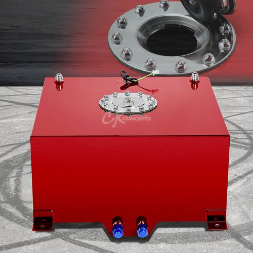 10 gallon/38l red coat aluminum racing/drift fuel cell tank+cap+level sender