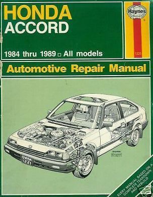 Honda accord - haynes automotive repair manual 1984-1989 all models
