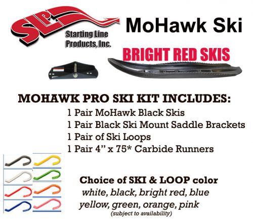 Polaris 2014-2016 550 &amp; 800 indy slp mohawk red skis loops, mounts 4" carbides
