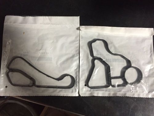 Bmw engine motor oil filter housing gasket oem (pair) 11427537293 11428637820