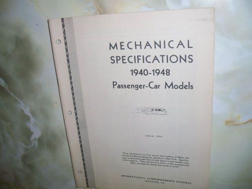 1940 1941 1942 1946 1947 1948 passenger car mechanical specifications manual