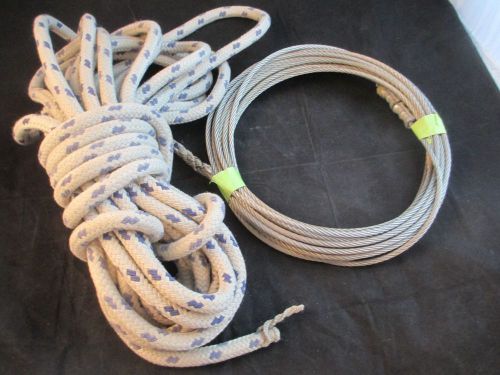 40&#039; 1/2 inch dacron line / rope to 40&#039; of 1/4&#034; stainless steel wire * halyard