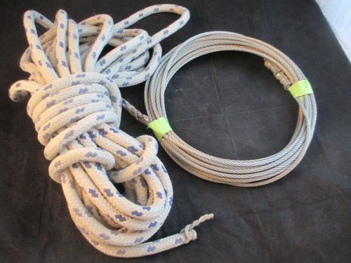 40' 1/2 inch dacron line / rope to 40' of 1/4" stainless steel wire * halyard