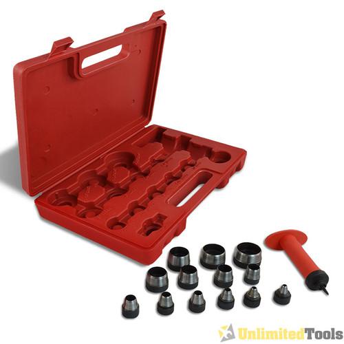13pcs sharp hollow punch tools kit leather copper brass punch kit gasket hole hd