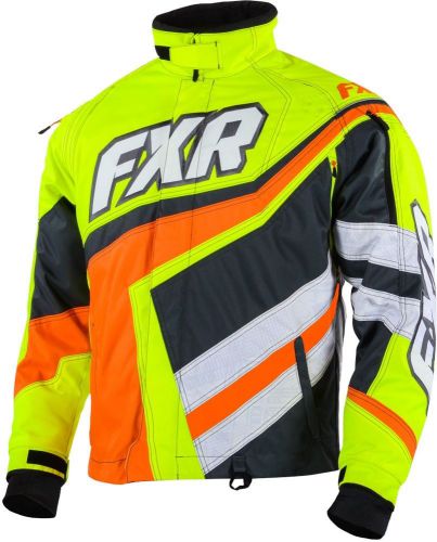 Fxr hi vis/orange cold cross mens warm winter snowmobile jacket coat-xl-new