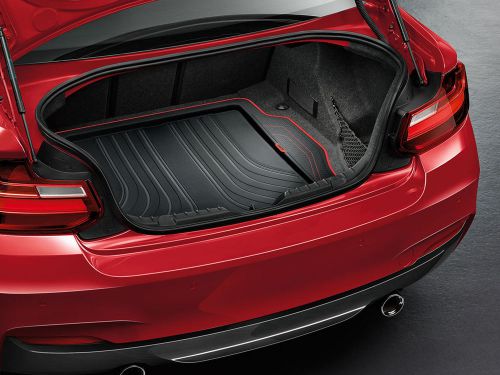 Genuine bmw 2 series fitted trunk mat 228 m235 convertible (2014+) black/red