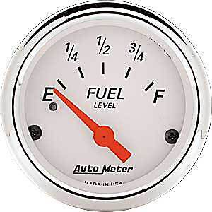 Auto meter 1317 arctic white fuel level gauge 2-1/16&#039;&#039; electrical