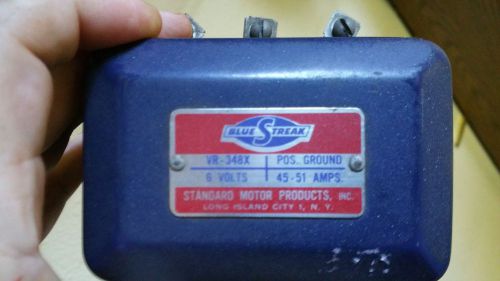 Vintage no box nos blue streak vr348x voltage regulator 6v pos ground 45-51 amp
