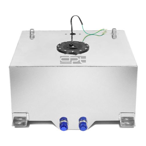 15 gallon lightweight polished aluminum race drift fuel cell tank+level sender