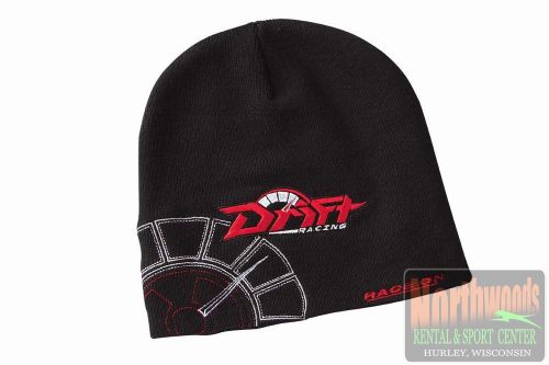 Drift racing adult beanie / hat - osfm - black / red 5255-507