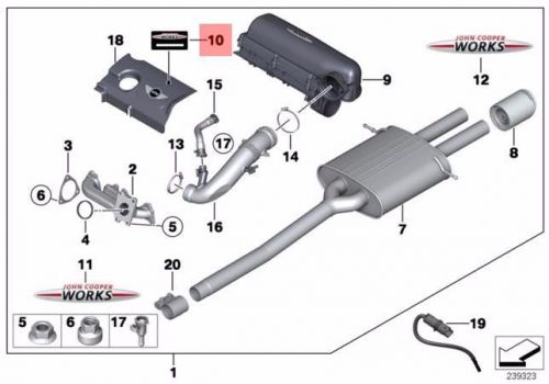 New oem genuine mini cooper r55n r56n r57n r58 r59 stick-on label 01290441509