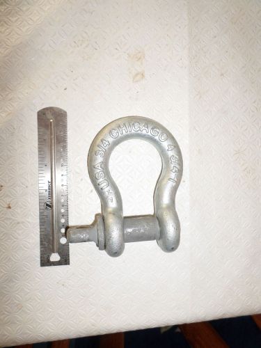 Shackle, bow 3/4&#034;, rated , galvanized, chicago