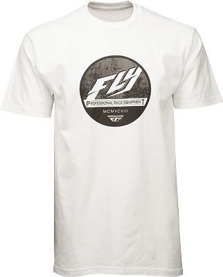 Fly racing casual clique men's white graphic short sleeve tee t-shirt