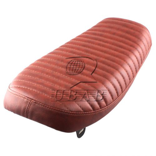 Vintage motorcycle brown flat brat styling tracker cafe racer seat pad custom
