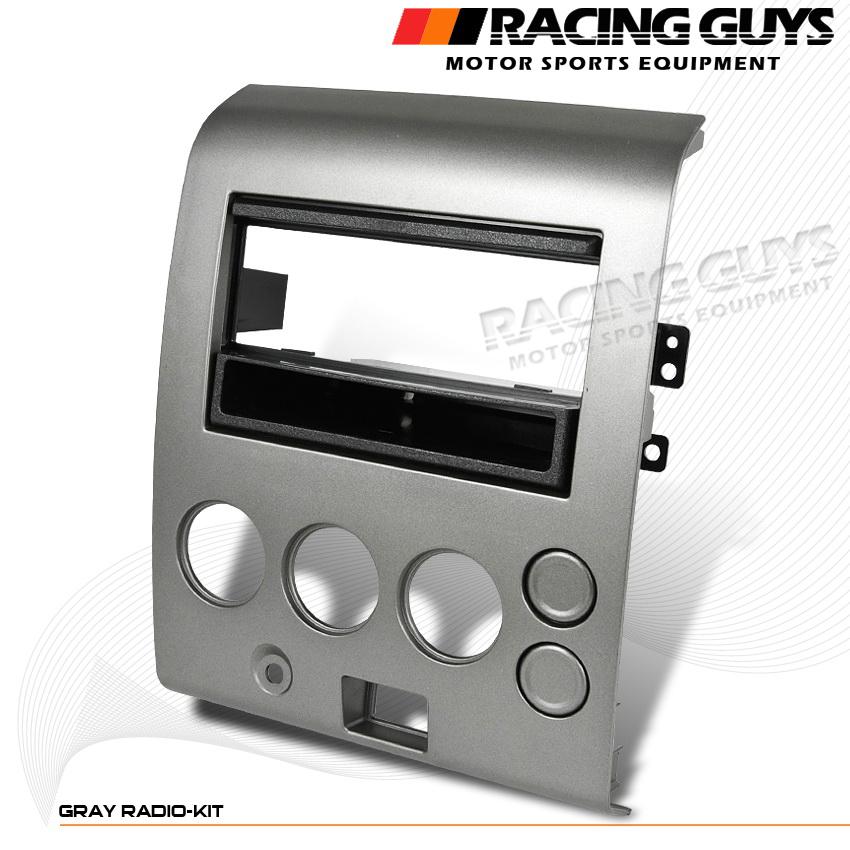 03-05 nissan pathfinder dash kit radio bezel face gray titan armada single din