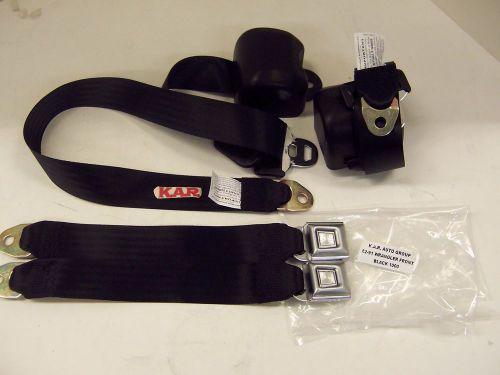1982 through 1991 jeep wrangler black 3 point retractable front seat belts; pair