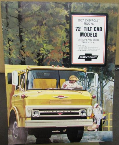 Original 1967 chevrolet truck brochure gas diesel 72 tilt cab series 70 80&#034;