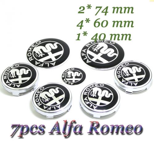 7pcs 100% applicable alfa romeo emblem logo for 7x hood trunk wheels st wheel