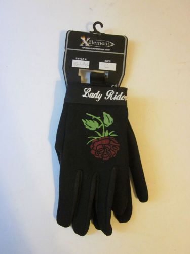 Xelement lady rider gloves black size large new motorcycle gear