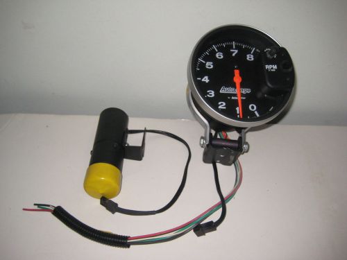 Auto meter autogage 5&#034; tachometer with shift light  10k rpm monster tach black