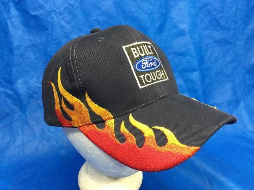 Built ford tough blue w/red yellow flames adult adjustable hat