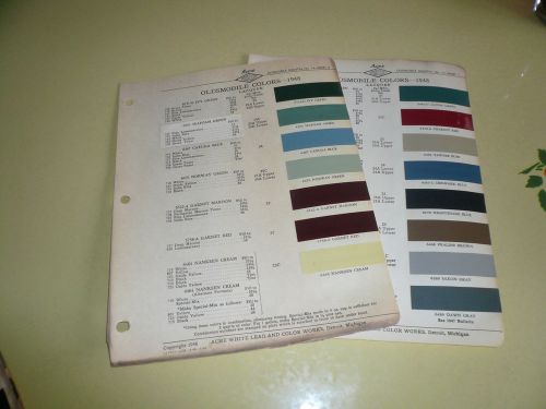 1948 oldsmobile acme proxlin color chip paint sample