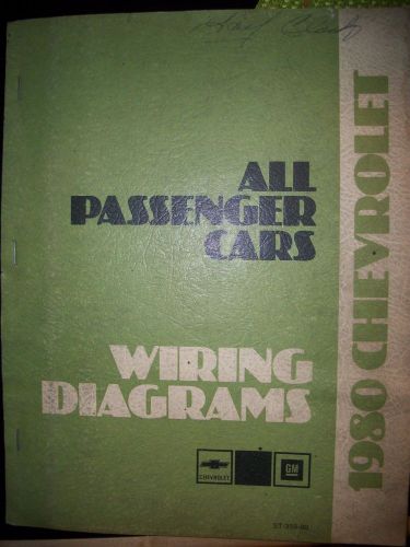 1980 vintage chevrolet wiring diagrams book.  gm all passenger cars. ships free
