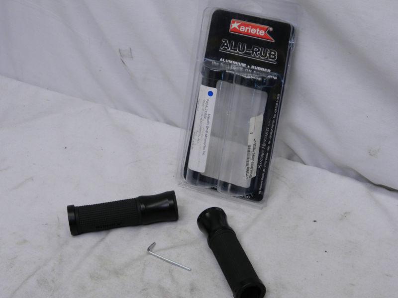 Black motorcycle handlebar grips harris ariete alu-rub black 02618-n / 21-3908
