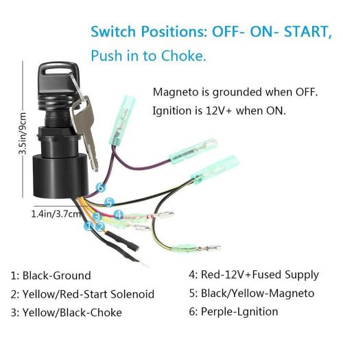 Boat ignition key switch for mercury outboard control box motor 87-17009a5