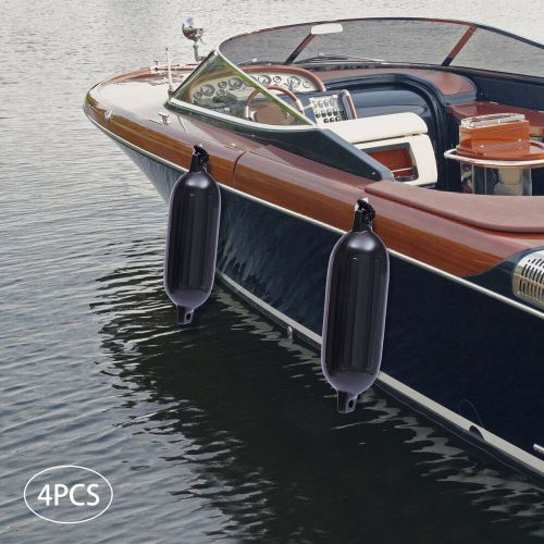 Boat Fender Bumper 4pcs Ribbed Marine 5.5"x20" Dock Shield Protection Black&Pump, US $47.88, image 4