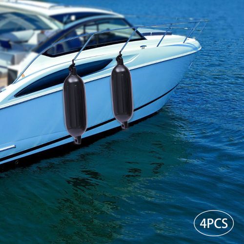 Boat Fender Bumper 4pcs Ribbed Marine 5.5"x20" Dock Shield Protection Black&Pump, US $47.88, image 13